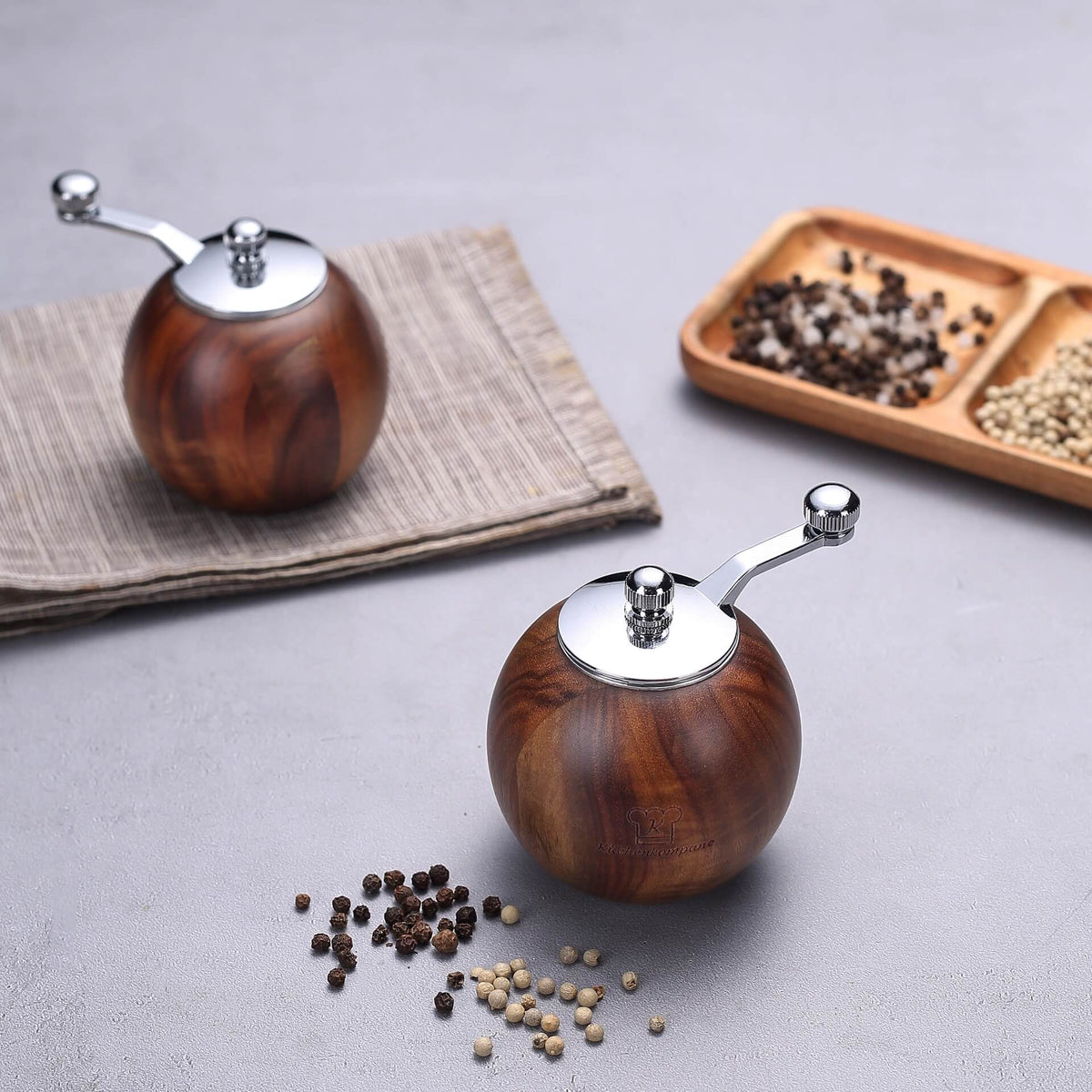 Runde Salz & Pfeffer Mühle - 2er Set