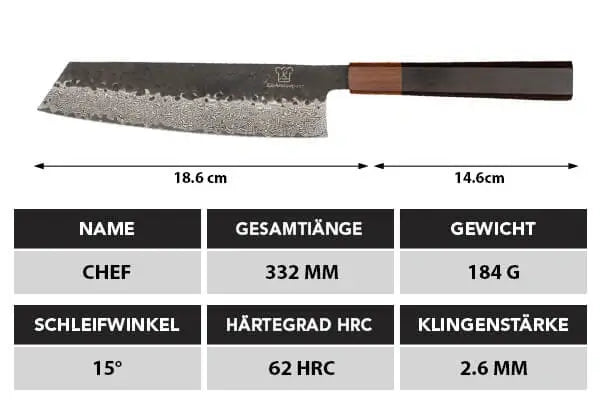 Shikku Santoku + Gratis Taschenmesser